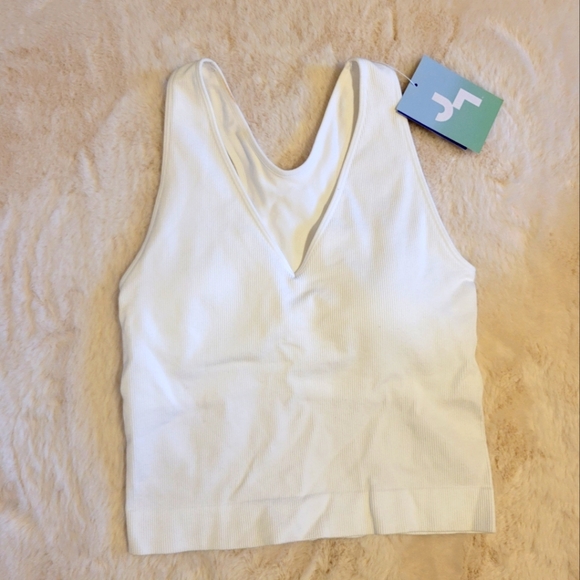 JoyLab Intimates & Sleepwear Nwt Joy Lab White Ribbed Seamless Tank Bra Poshmark